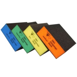 Губка абразивная Оранж P180 "SIA 7990" твердая, 4-сторонняя, прямоуг., 69x98x26мм