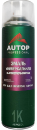 Эмаль-аэрозоль акриловая универсальная черная ГЛЯНЦЕВАЯ №18 AUTOP PROFESSIONAL (650мл)