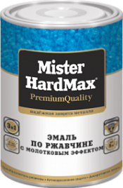 Эмаль по ржавчине с молотковым эффектом ЧЕРНАЯ 0,8кг MISTER HARDMAX