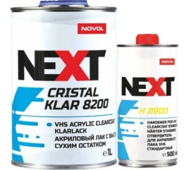 Лак акриловый NOVOL NEXT CRISTAL KLAR 8200 1л+ отв H8900 0.5л