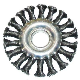 Щетка крученая металл для УШМ плоская д 125 LESSMANN