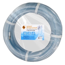 Шланг для воздуха ПВХ Ø 8мм х 15м с фитингами Энкор (45715)