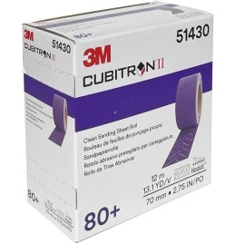 Полоска абразивная P80+ 70х396мм c мультипылеотводом Purple+ 737U CUBITRON II 3M (отрывные в рулоне