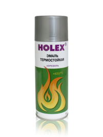 Эмаль Термостойкая серебристая аэрозоль HOLEX 520мл
