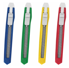 Нож канцелярский 9 мм STAFF «Basic Economy», фиксатор, клип, корпус ассорти, 237080