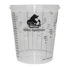 Емкость(без крышки) пластиковая для смешивания красок 2,300л Русский Мастер