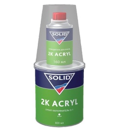 SOLID2K ACRYL (800+160мл) - наполнительный грунт 5+1, цвет: белый (в комп.)