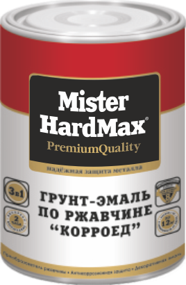 Грунт-эмаль по ржавчине корроед черный 1,9кг MISTER HARDMAX фото 1