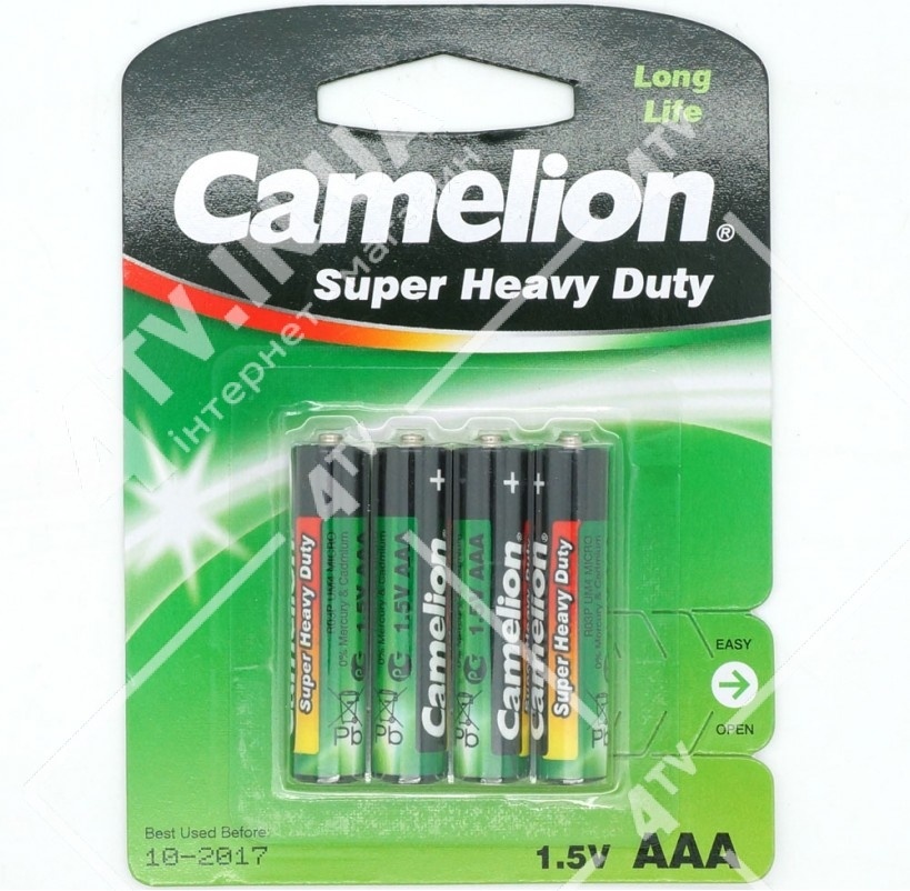 Батарейка (CAMELION) 1.5V ААА 4шт R03P-SP4G фото 2