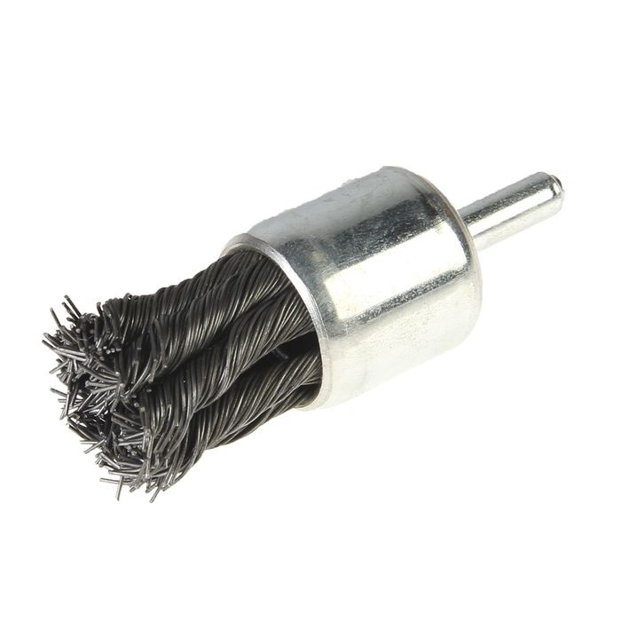 Щетка д/дрели концевая со шпилькой 25мм круч. проволока BARTEX фото 1