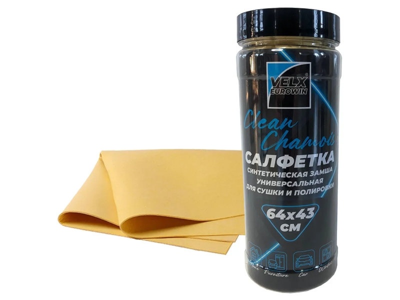 Салфетка влагособир. большая в тубе «VELX» 64х43 см замша фото 1