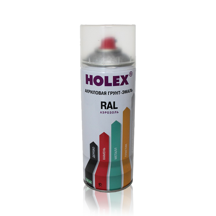 Грунт-эмаль с молотковым эффектом антикоррозионная серая аэрозоль HOLEX 520 мл фото 1