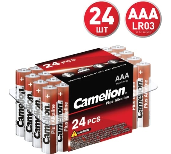 Батарейка Camelion AAA/мизинчиковая(R03;LR03;FR03) Plus Alkaline PB-24 1шт(уп24шт) фото 2