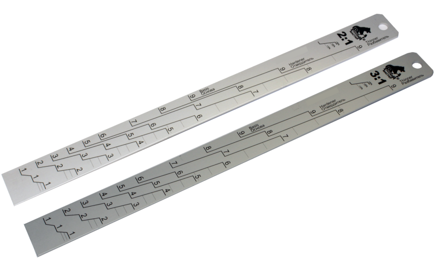 Линейка мерная алюминиевая 200х20х2мм для ЛКМ 2:1, 3:1 Русский Мастер фото 1