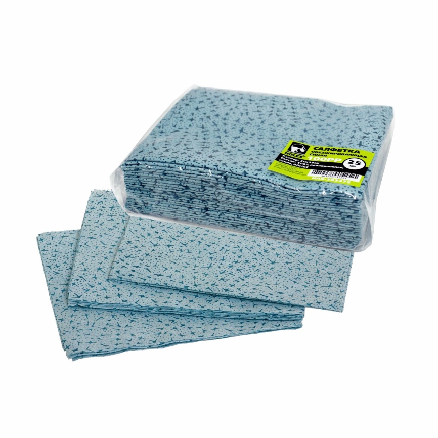 Салфетка HOLEX обезжиривающая уп 25шт 100% полипропилен, синяя, 80г/м2,30*38см фото 1