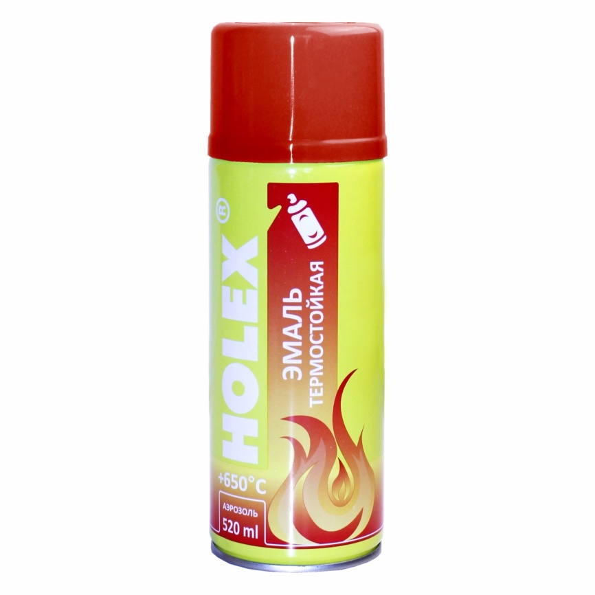Эмаль Термостойкая красная аэрозоль HOLEX 520мл фото 1