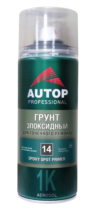 Грунт-аэрозоль эпоксидный СВЕТЛО-СЕРЫЙ для точечного ремонта №14 AUTOP PROFESSIONAL (520мл) фото 1
