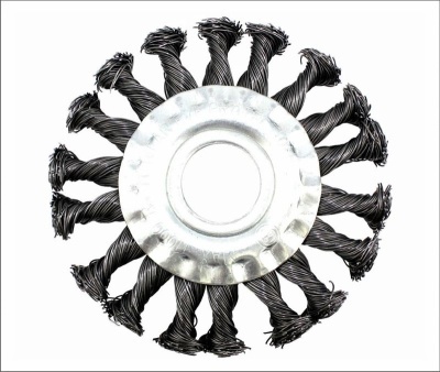 ON Щетка металлическая для УШМ 125мм/22мм, крученая, дисковая фото 1