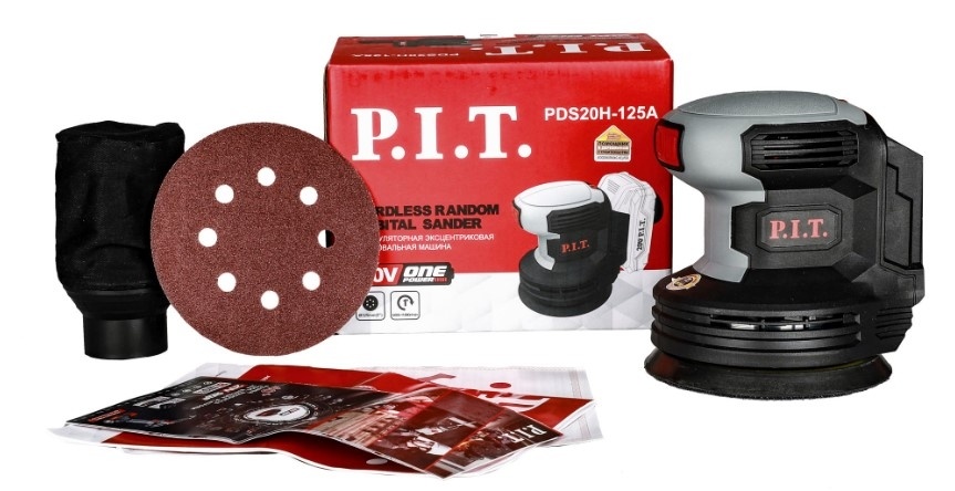 Шлифмашина аккумуляторная эксцентриковая P.I.T. PDS20H-125A SOLO (без АКБ и ЗУ) фото 1