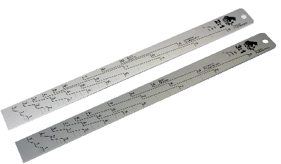 Линейка мерная алюминиевая 340х30х2мм для ЛКМ 2:1, 3:1 Русский Мастер фото 1