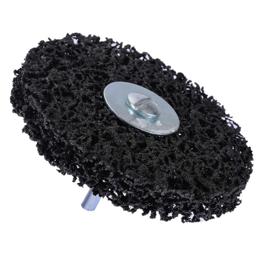 Круг для снятия ржавчины на шпинделе 6мм чёрный d=100мм Русский Мастер фото 1