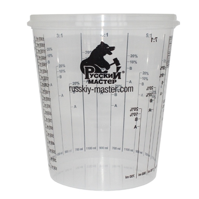 Емкость(без крышки) пластиковая для смешивания красок 2,300л Русский Мастер фото 1