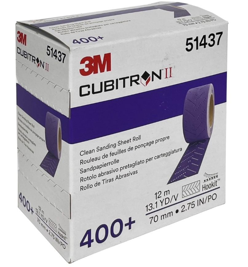 Полоска абразивная P400+ 70х396мм c мультипылеотводом Purple+ 737U CUBITRON II 3M (отрывные в рулоне фото 1