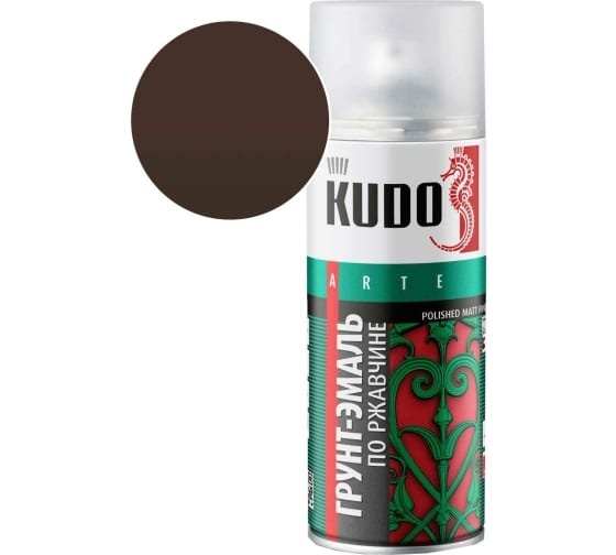 Грунт-эмаль по ржавчине ШОКОЛАДНАЯ  RAL 8017  KU-318017  520 мл фото 1